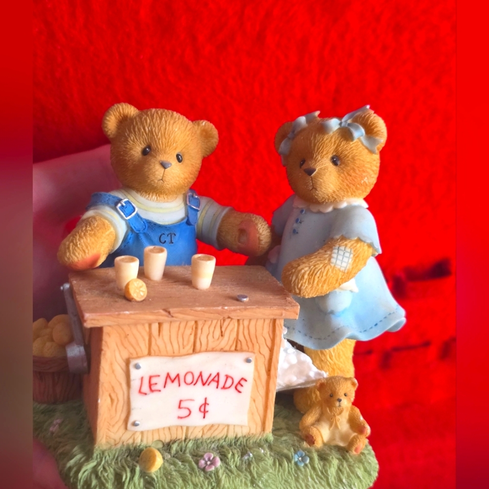 Teddi Lemonade Stand Bears in Blue and Tan
